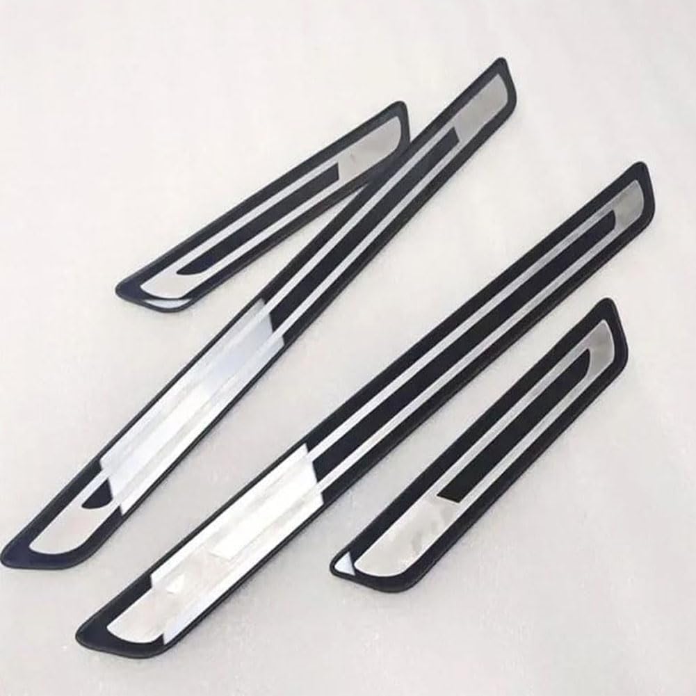 4 Pcs Door Entry Guards Stainless Steel Door Sills Scuff Plate for VW Jetta 2011-2025, Car Door Kick Plates Non-Slip Anti-Scratch