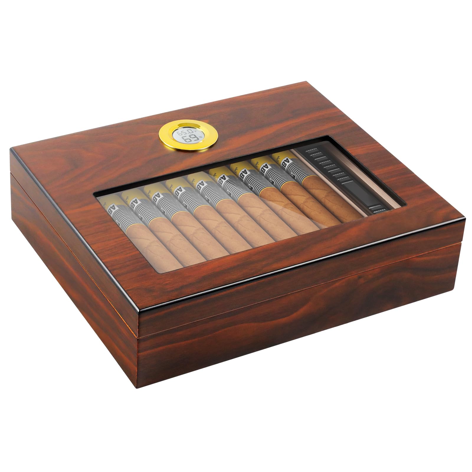 Humidor Sigari, Dayear Humidor per Sigari Humidor Cigar Box con igrometro e umidificatore, Box di stoccaggio del fumo per sigari cubani per 20-25 sigari (I sigari non sono inclusi)