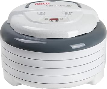 NESCO FD-1040 Gardenmaster Digital Pro dehydrator, For Jerky and Snacks, White & NESCO LM-2-6 Round Plastic Mesh 13 1/2 Clean-A-Screens, for Dehydrators, 2 Pack