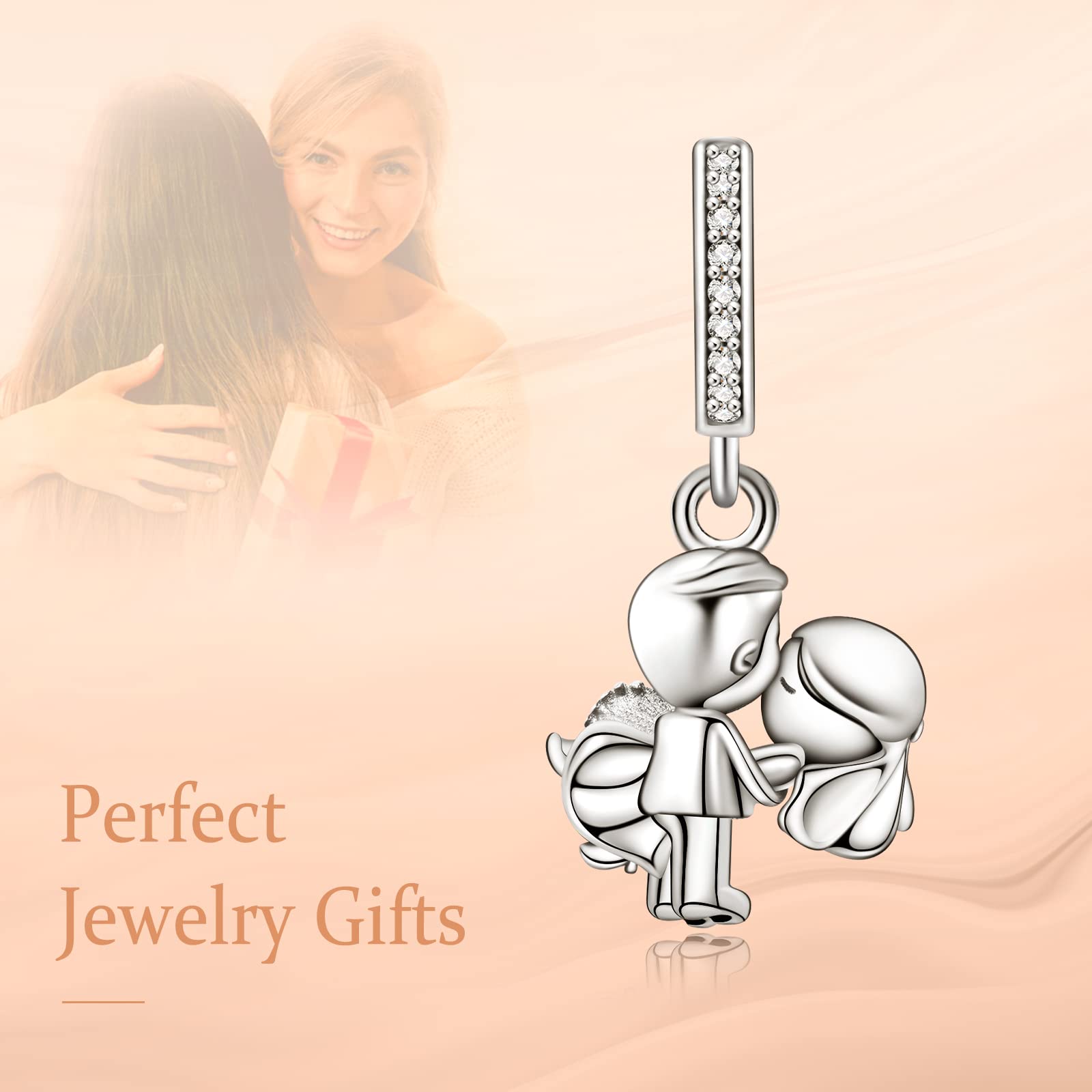 Annmors Charm Pendente Cuore Tartaruga Amore Ciondoli Compatibile con Braccialetti e Collane Donna