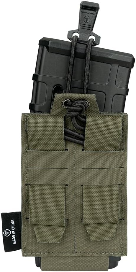 5.56mm Mag Pouch Elastic Single Rifle Magazine Pouch Tactical Molle Magazines Holster with Loop Panel - Image 3