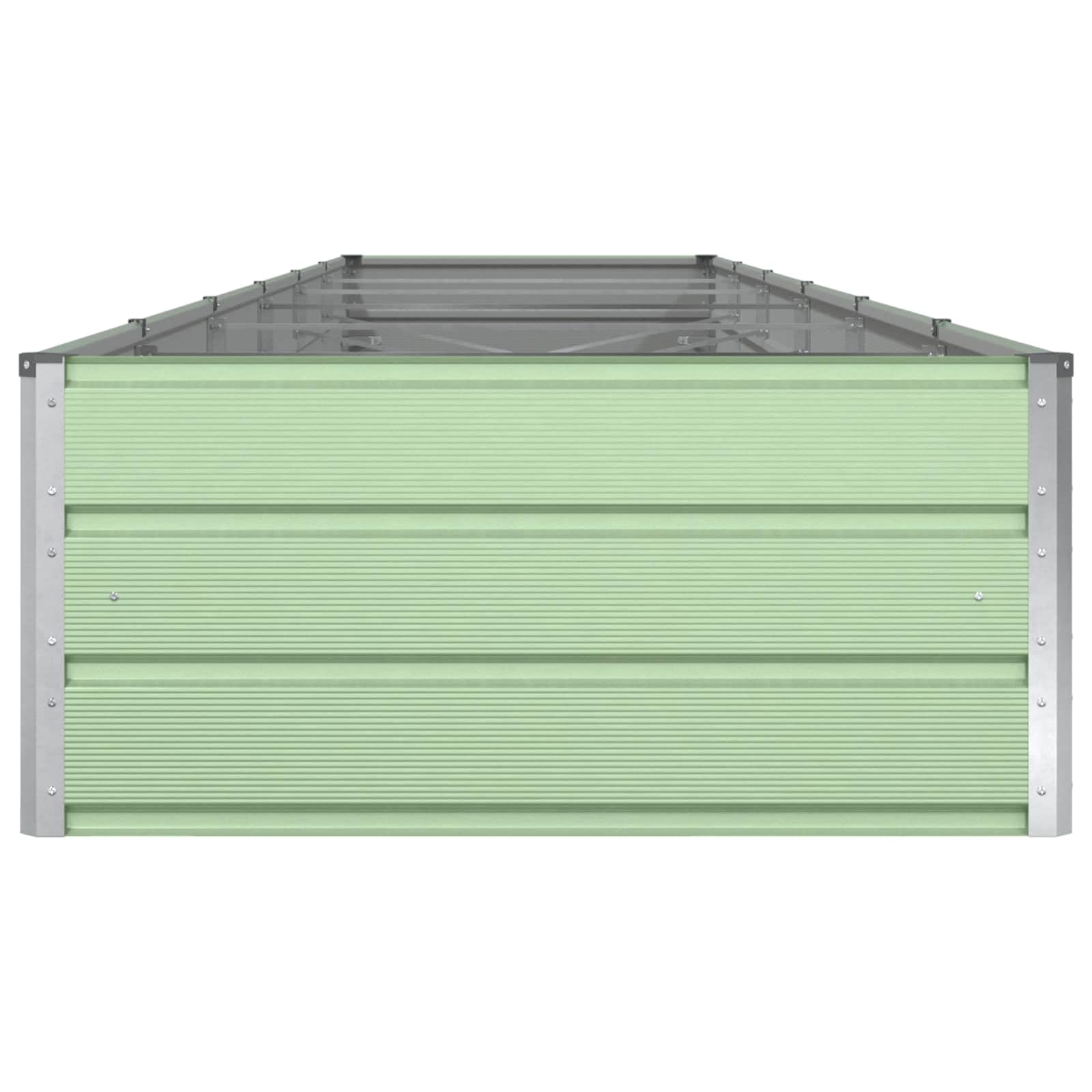 Jardinera rectangular 580 cm acero galvanizado verde pastel | Estilo industrial, amplio espacio para plantas, fácil montaje, uso al aire libre, bajo mantenimiento