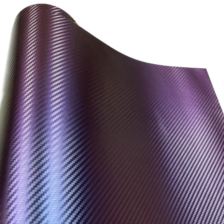 Autofolie Hochwertige Blaue bis Violette Chamäleon-Carbonfaser-Vinylfolienrolle(Purple to Blue,30CM X 152CM)