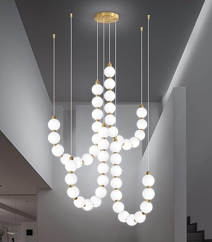 Miniatura 8 de Candelabros modernos LED regulables, bolas de acrílico, iluminación colgante de techo para sala de estar, comedor, dormitorio, luces colgantes