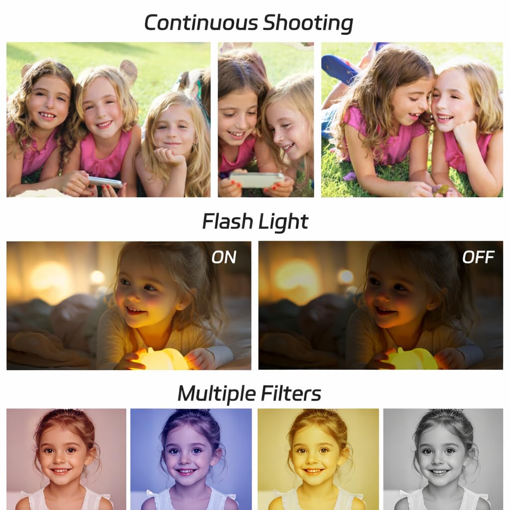 Cámara Digital 1080P 48MP Cámara de Fotos, Cámara Compacta Portátil con Pantalla LCD de 2,4", Tarjeta SD de 32 GB, Regalo para Niños, Adolescentes, Estudiantes, Principiantes