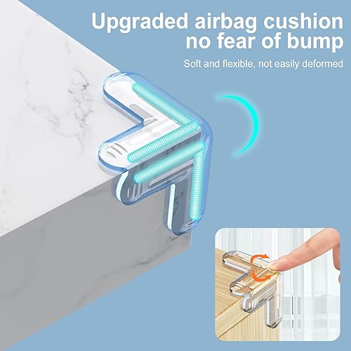 Miniatura 3 de Protectores de esquina de mesa a prueba de bebés, (8 unidades) protectores de esquina transparentes en forma de T para muebles, protectores de