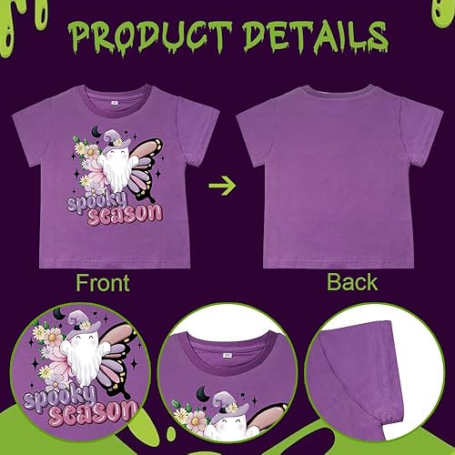 Miniatura 3 de Halloween T Shirt Toddler Short Sleeve Halloween Cotton Tees for Baby
