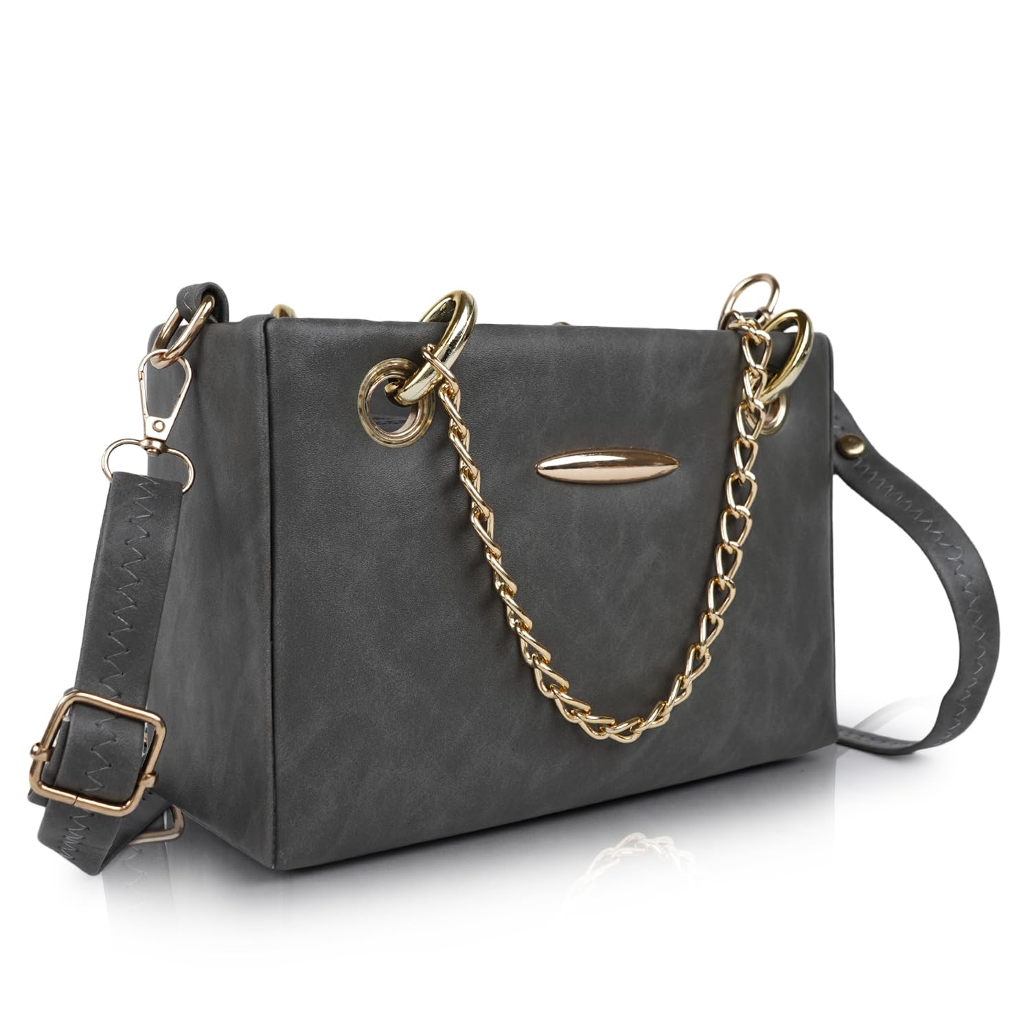 YOYOWING PU Synthetic Leather Womens Satchel Bag | Ladies Purse Handbags (Dark Grey) (B0CR4D38VK) Amazon Price History, Amazon Price Tracker
