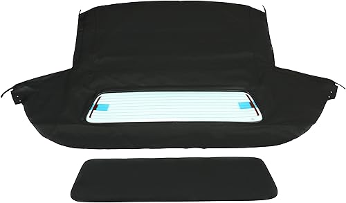 Kojem Parte superior suave convertible compatible con Chevy Chevrolet Corvette C5 1998-2004 Parte superior de vinilo negro y ventana de vidrio