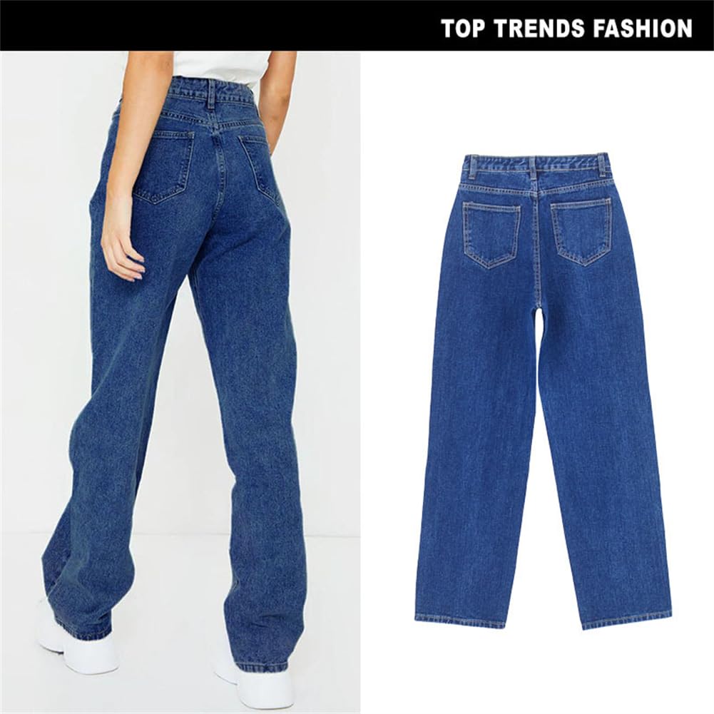 Pantalones De Mezclilla Sueltos Y Rectos para Mujer, Pantalones, Pantalones Picantes para Niña, Talla Grande