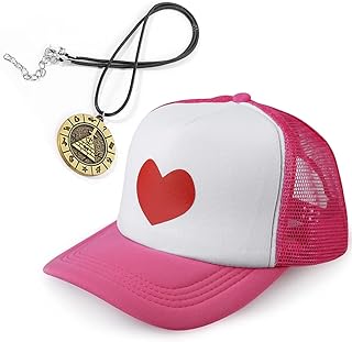 Gravity Falls Mabel's Hat Pink Dipper's Hat Pink Dipper Aqua Blue Pine Hat Embroidered【Come with The Necklace】