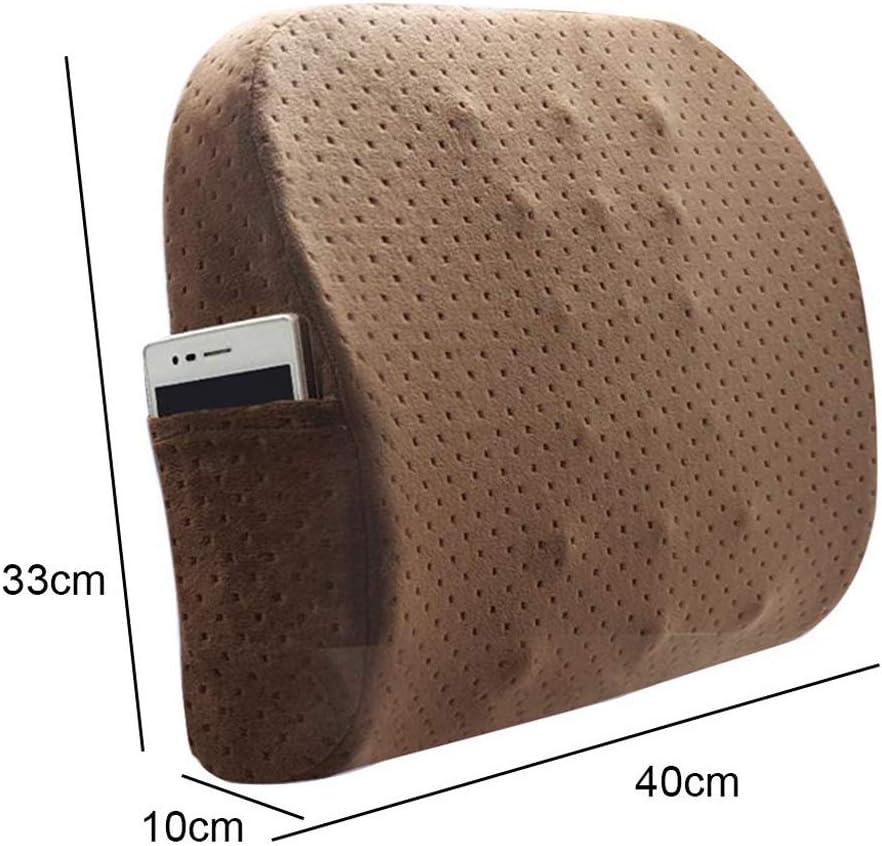 Lumbar Pillow - Memory Foam Lumbar Support Pillow Travel Back Cushion Portable with Seat Pad, Back Office Soft Rest Protector(D)