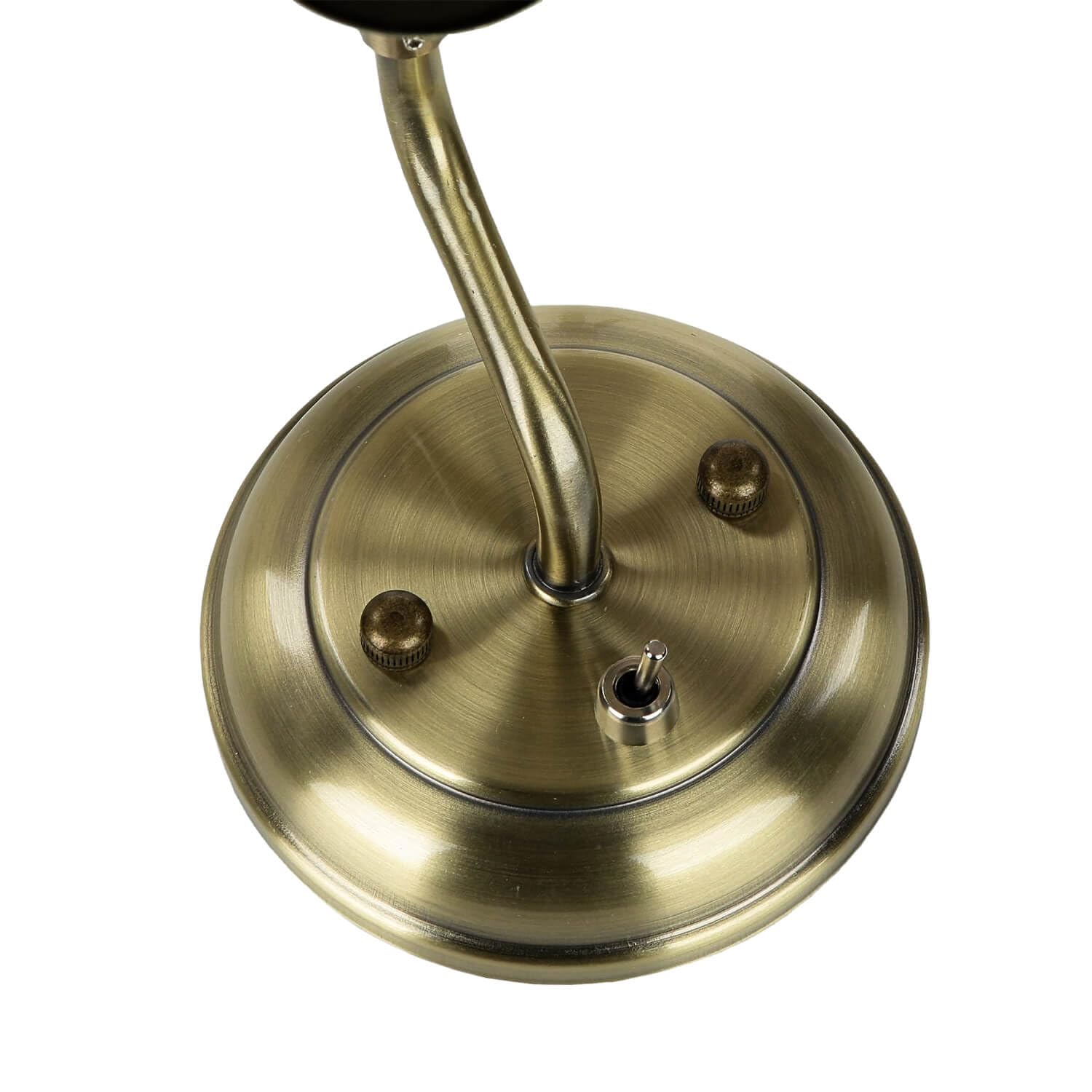 Applique salle de bain réglable bronze E14 orientable faible éblouissement verre art nouveau