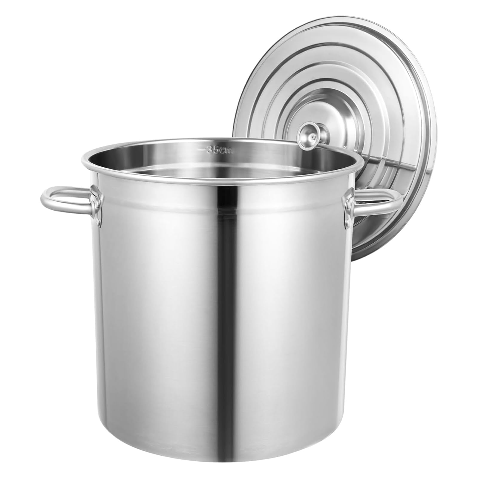 MYUYEE Stainless Steel Stockpot - Heavy Duty Induction Soup Pot With Lid & Handle, Large Cooking & Stewing Pot For Healthy Meals, Oven Safe, Durable Design (45 * 45Cm)