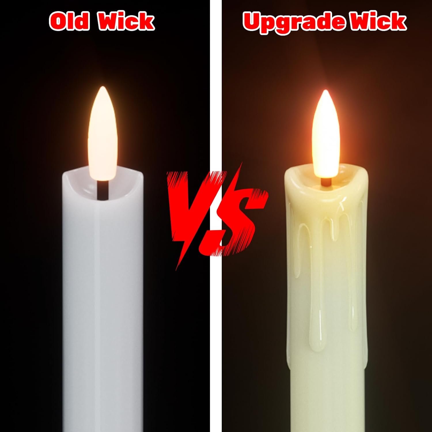 DRomance Ivory Flameless Taper Candles Flickering Battery Operated with Remote and Timer Dripping Effect 6 Pack LED Taper Candlesticks Real Wax 3D Wick Wedding Christmas Holiday Decor(0.78" x 9.7")