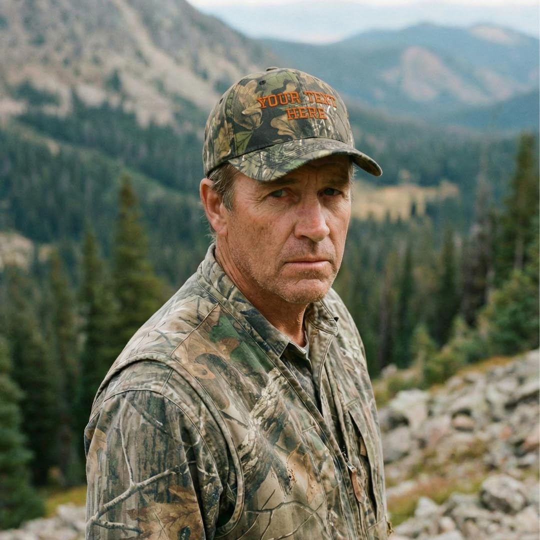 Camo Baseball Cap Custom Personalized Text Hunting Dad Hats for Men & Women