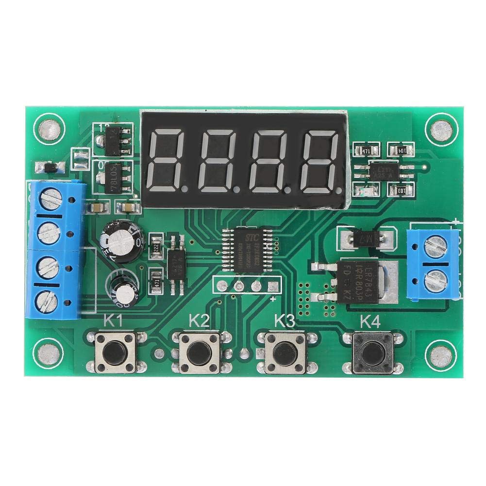 DC Time Delay Relay Timer Relay,7-24V Multifunction Cycle Timer Relay Board,Programmable Pulse Trigger Delay Switching Controller,for Solenoid Valve, Water Pump, Motor, Etc.