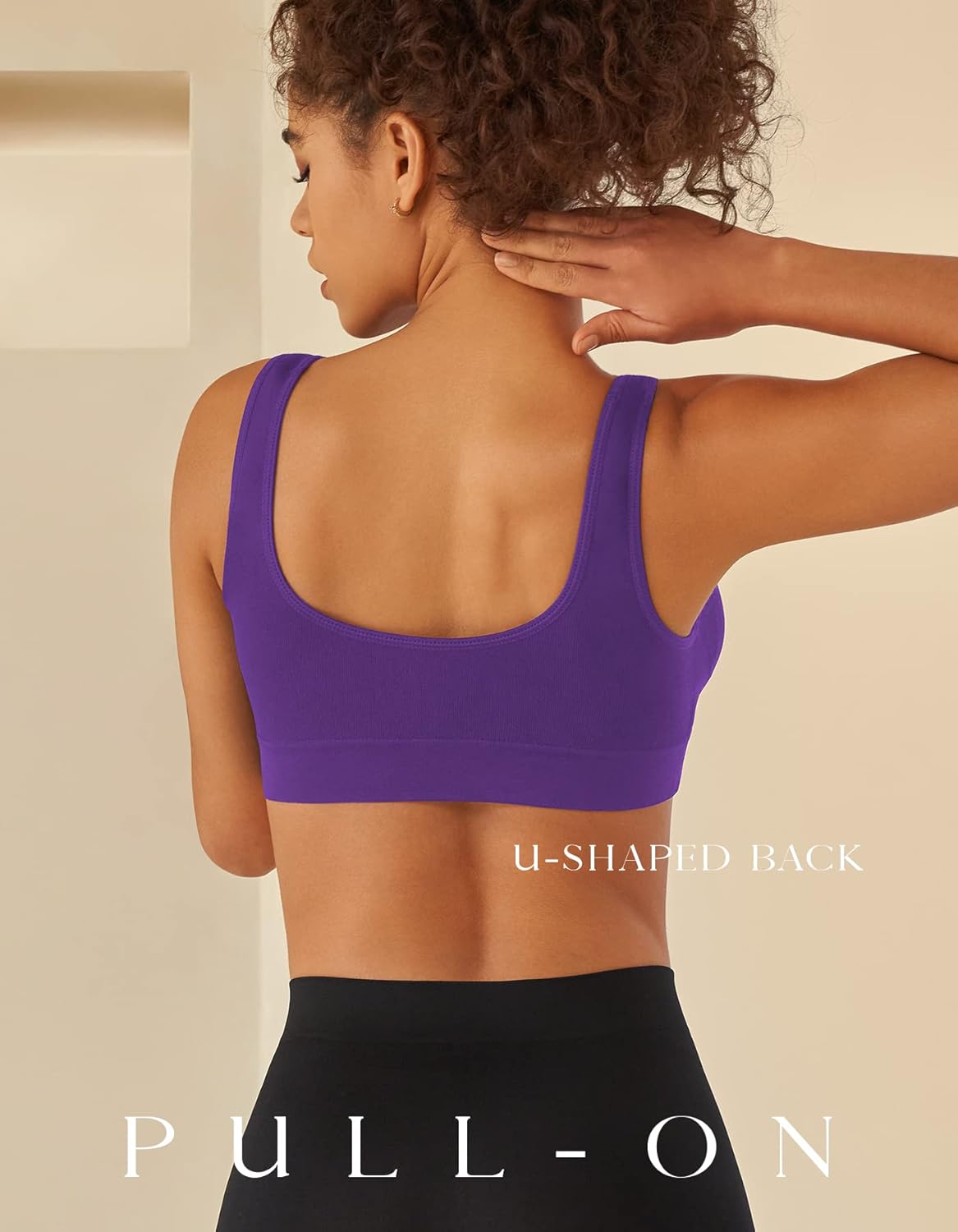 Womens Sports Bras, Yoga Comfort Seamless Stretchy Sports Bra for Women 3 Pack - Image 3