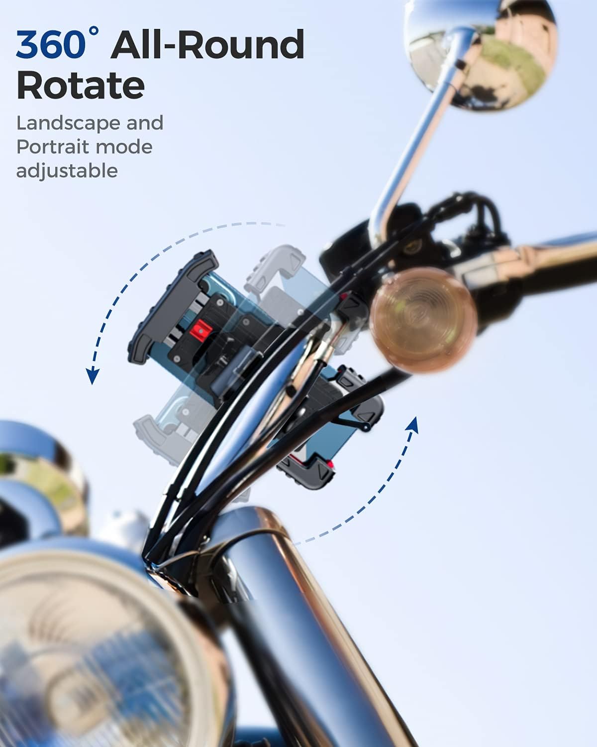 Sanosan One-Push Motorcycle Phone Mount,15s Quickly Install,1 Second Automatically Lock & Release,High-Speed Secure Switch,Bike Accessories for Motorcycle,Widely Compatible for Cellphone(4.7"-7") : Automotive
