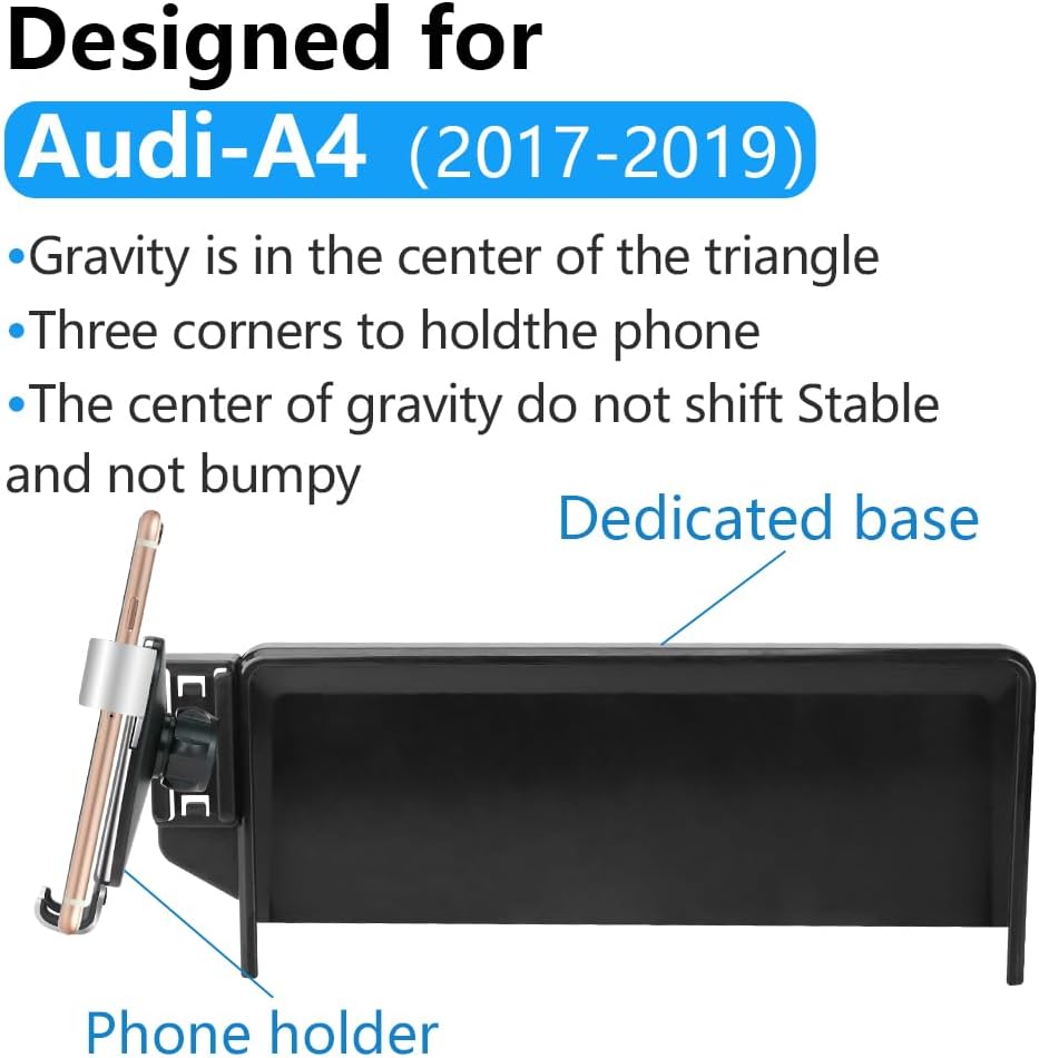 Car Phone Holder for 2017 2018 2019 Audi A4 and 2018-2019 A5 and 2018-2020 Q5 [ 8.3 inch Screen ] Premium Plus Prestige Auto Interior Accessories Cell Phones Mount Cellphone Mobile Cradle Stand