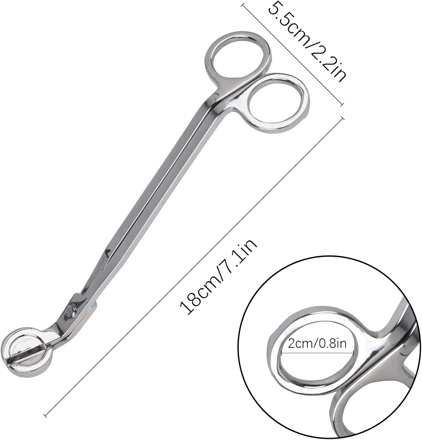 Candle Wick Trimmer, Polished Stainless Steel Candle Scissors, Candle Snuffer, Candle Wick Clipper, Oil Lamp Candle Accessories for Various Occasions (Silver)