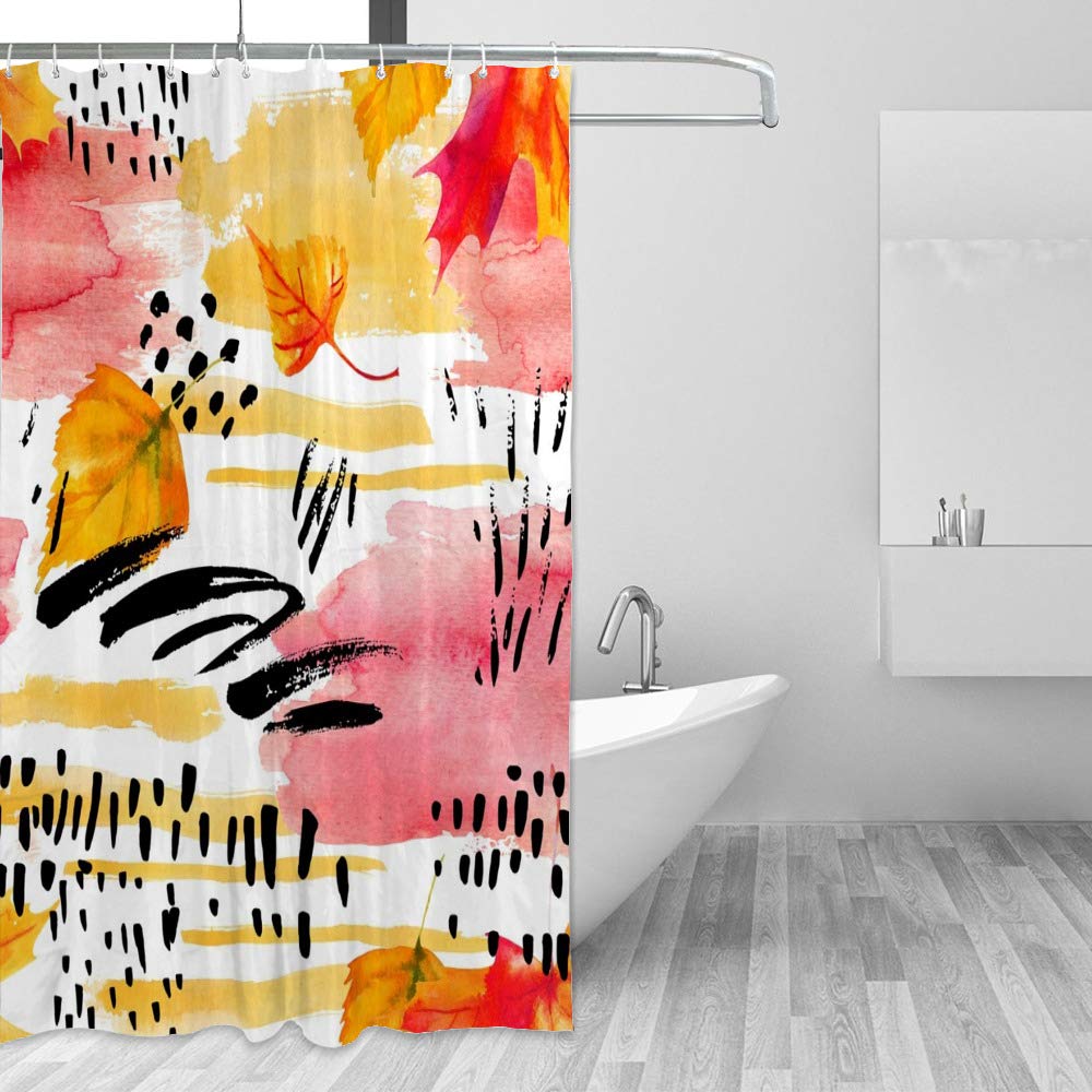 Rideau de douche imperméable en polyester aquarelle 180x180cm