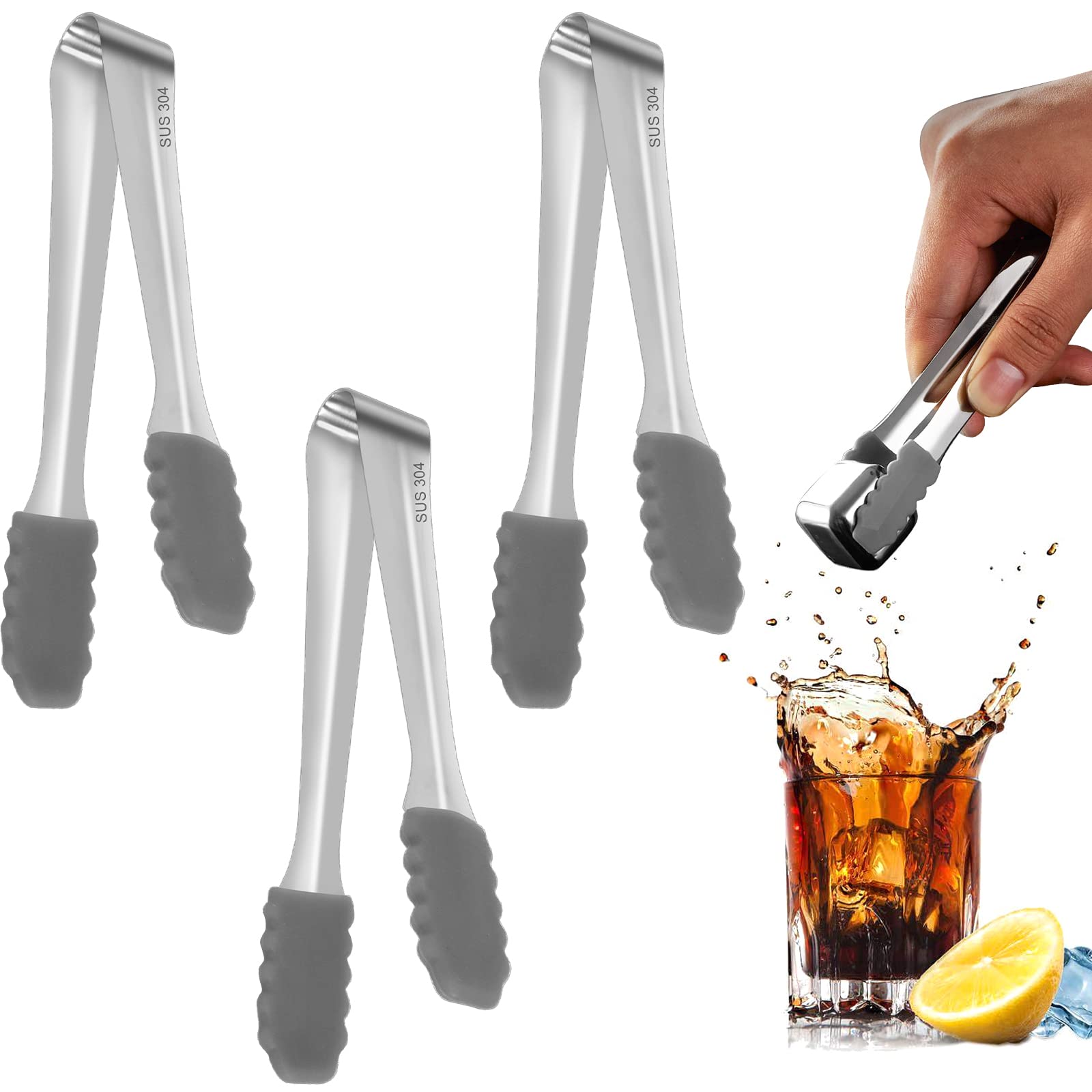 Lainballow 15 Pcs Serving Tongs,Gold Appetizers Tongs, Stainless Steel Ice Tongs