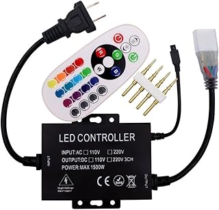 Xunata 110-120V 1500W 24Key IR Remote Control RGB LED Controller for 5050 2835 LED Neon Rope Light