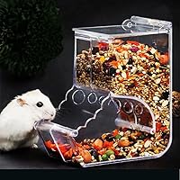 Vista 3 de Comedero para hámsters, dispensador automático de animales pequeños, acrílico transparente, recipiente de almacenamiento de alimentos para mascotas