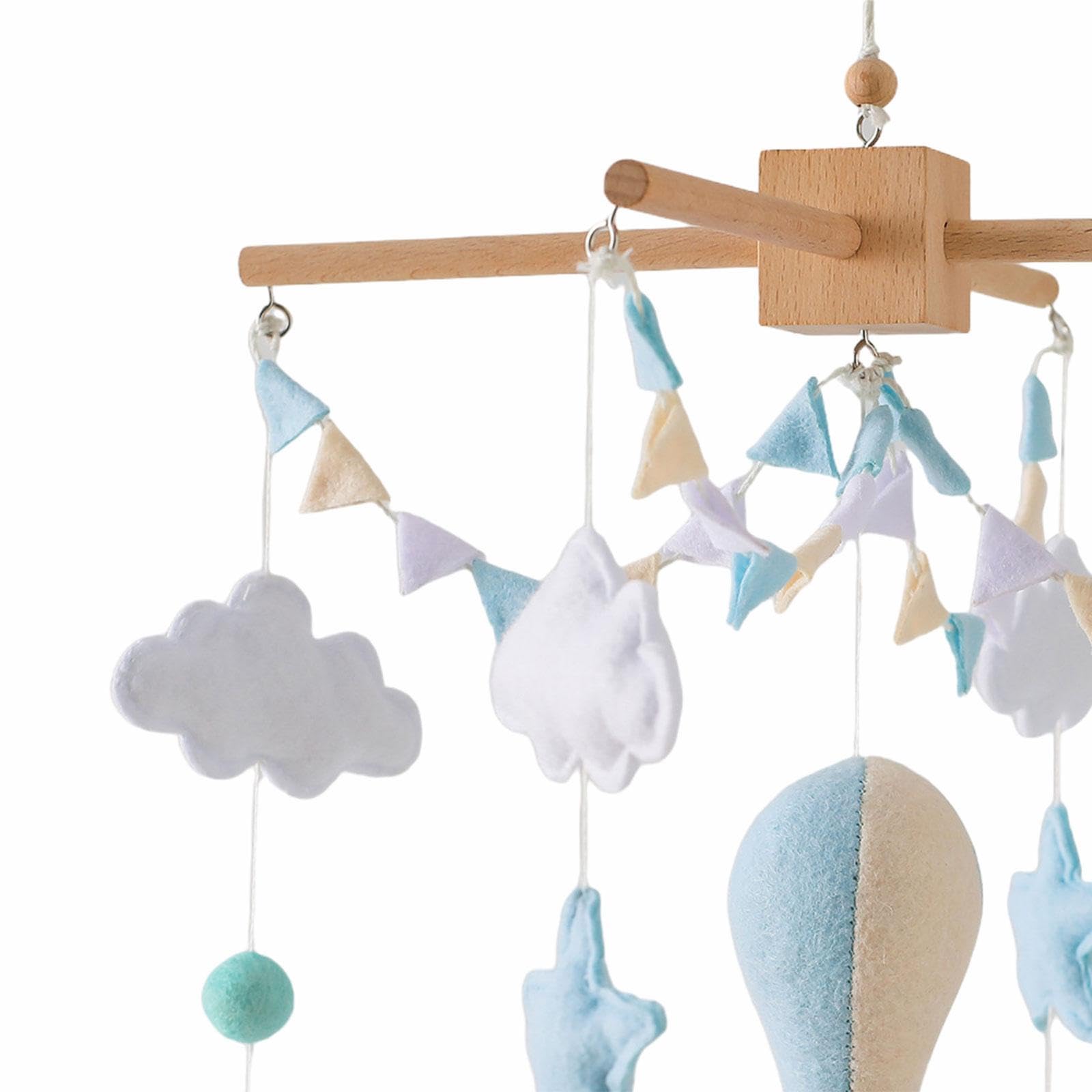 Mobile per Culla Ornamento Pendolo in Feltro E Legno Campanello Decorazione Appesa Sfera Giocattolo Cameretta Adatto a Neonati Bambini Regalo, Stile a