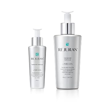REJURAN Turnover Ampoule Duo Bundle, c-PDRN Original Salmon DNA Face Serum in 1.01 fl oz & 1.69 fl oz for Firming, Hydrating & Radiant Glass Skin Korean Anti-Aging Skin Care
