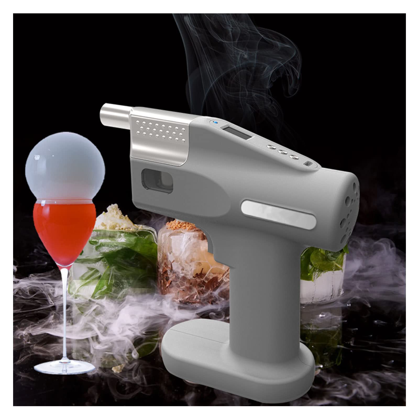 MAYKEA Affumicatore Portatile per Alimenti Pistola Fumante Palmare Pistola per Infusore di Fumo da Cocktail, con Aromi Affumicati Freddi, per Formaggi, Bistecca, Carne, Barbecue, Pesce