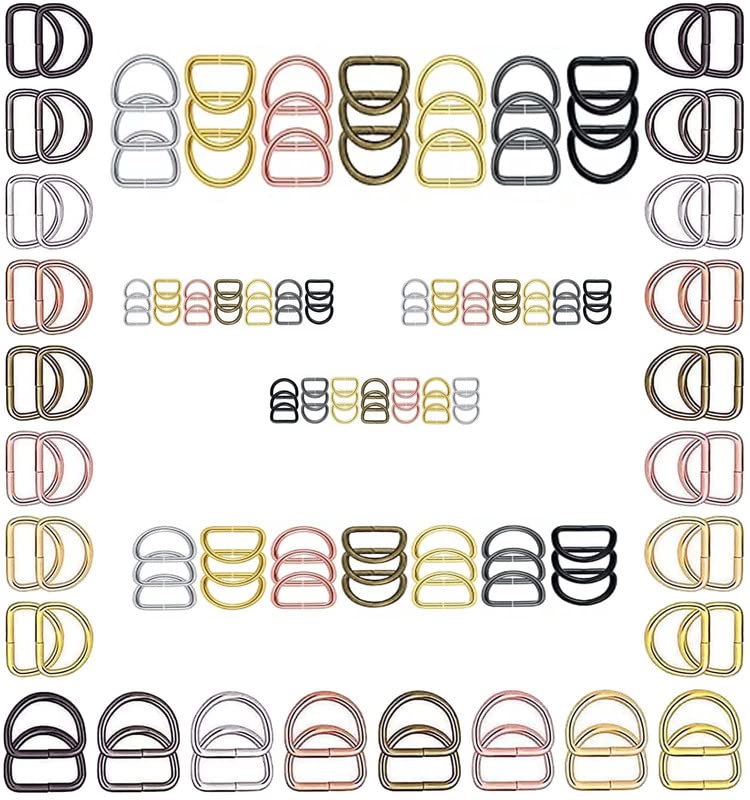 Image of DIY Crafts 10 Pcs D Rings, Rose Pink, Lobster Claw Clasps Swivel Lanyards Trigger Snap Hooks Strap, D Rings Slide Buckle for Keychain, Bags and Jewelr (10 Pcs D Rings, Rose Pink)