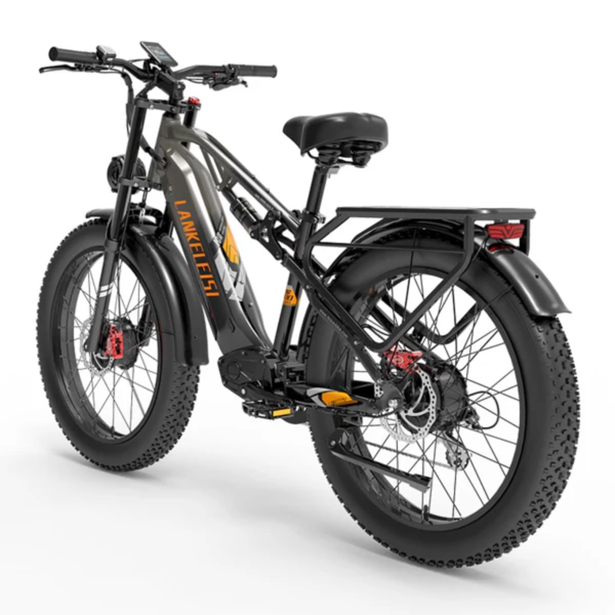 LANKELEISI MG800Max Motore Doppia 26 pollici Pneumatici Grassi Bicicletta Elettrica da Tutto Terreno (Grigio)