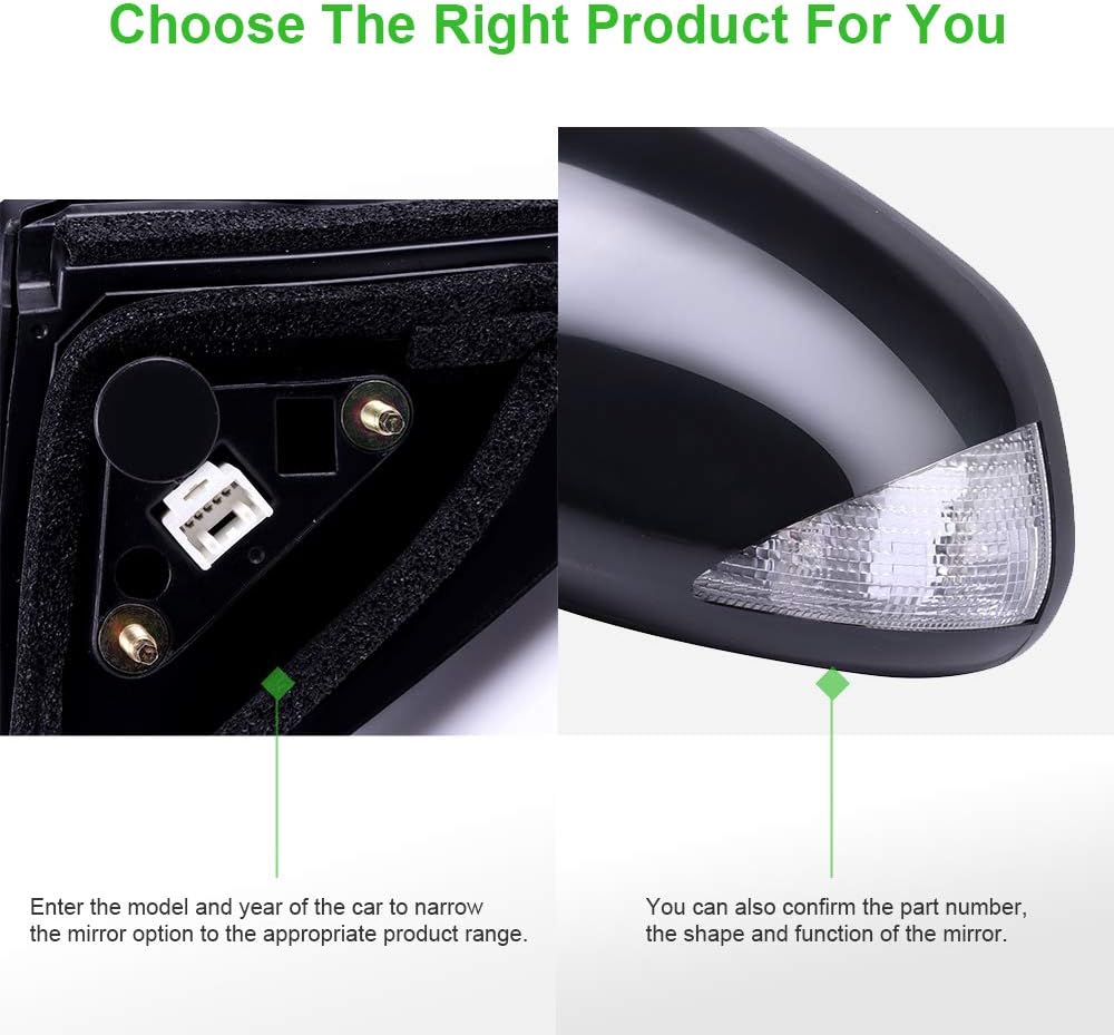 SCITOO Side View Mirror Driver Side Mirror Fit Compatible with 2005-2010 forFor Scion tC Base Coupe 2-Door 2.4L SC1320102 Power Adjustment Non-Heated Turn Signal