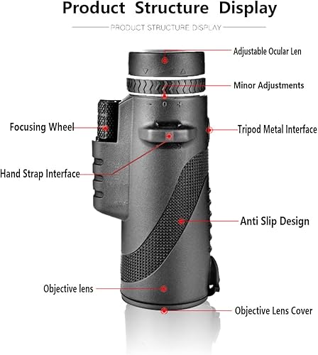 Miniatura 2 de Telescopio monocular HD de 80 x 100 pulgadas, telescopio monocular de alta potencia para teléfono inteligente, vida silvestre, observación de aves,