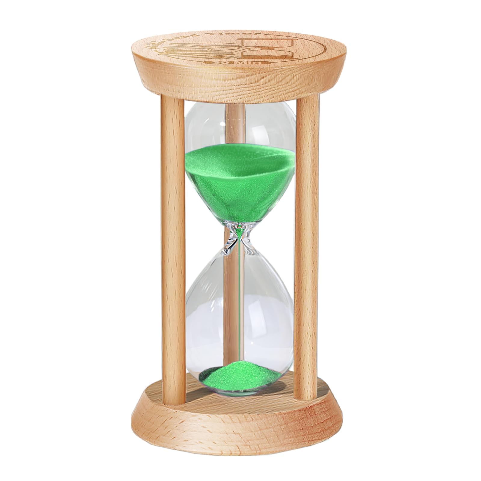 SuLiao Wooden Sand Timer 30 Minute Hourglass, Beech Turquoise Sand Clock, Small Watch 30 Min Timer, Reloj De Arenai, Hour Glass Sandglass for Home, Office, Decorative, Game, Classroom