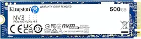 Kingsto.n NV3 500GB M.2 2280 NVMe SSD | PCIe 4.0 Gen 4x4 | Up to 5000 MB/s | SNV3S/500G