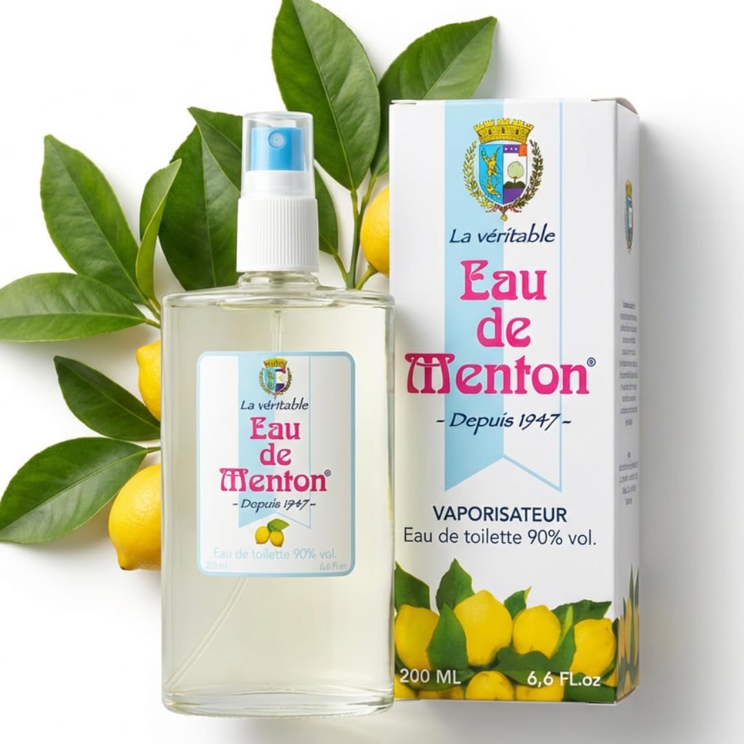 Eau de Menton - Lemon Eau de Toilette - Natural Vegan Citrus Fragrance - Light Fresh Unisex Perfume - Made in France - 3.4 fl oz (200 ML)