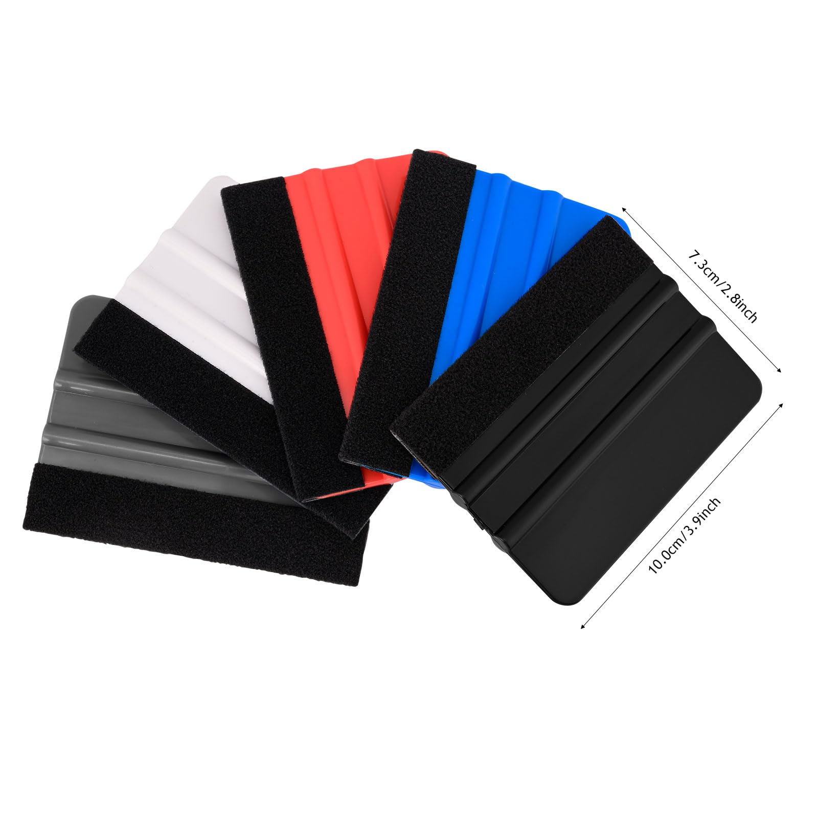 NEWISHTOOL 100 Stück Vinyl-Rakel für Vinyl, flexibler Kunststoff-Rakel mit Stofffilz für Vinylfolie und Blasenentfernung, grafische Aufkleber, Schaber, klassische Vinyl-Wickelwerkzeuge