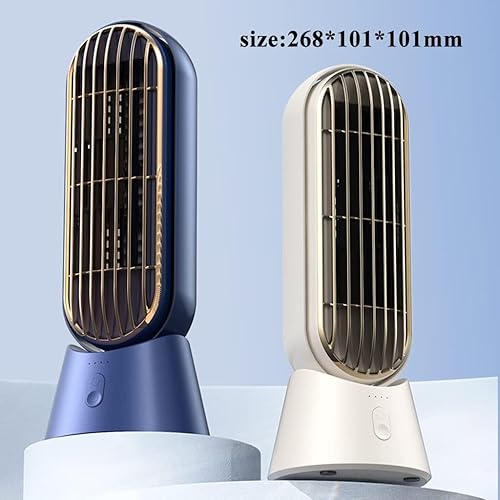 Miniatura 2 de Ventilador eléctrico de torre silencioso, ventilador oscilante de cabeza oscilante de 90, ventilador de escritorio silencioso recargable por USB