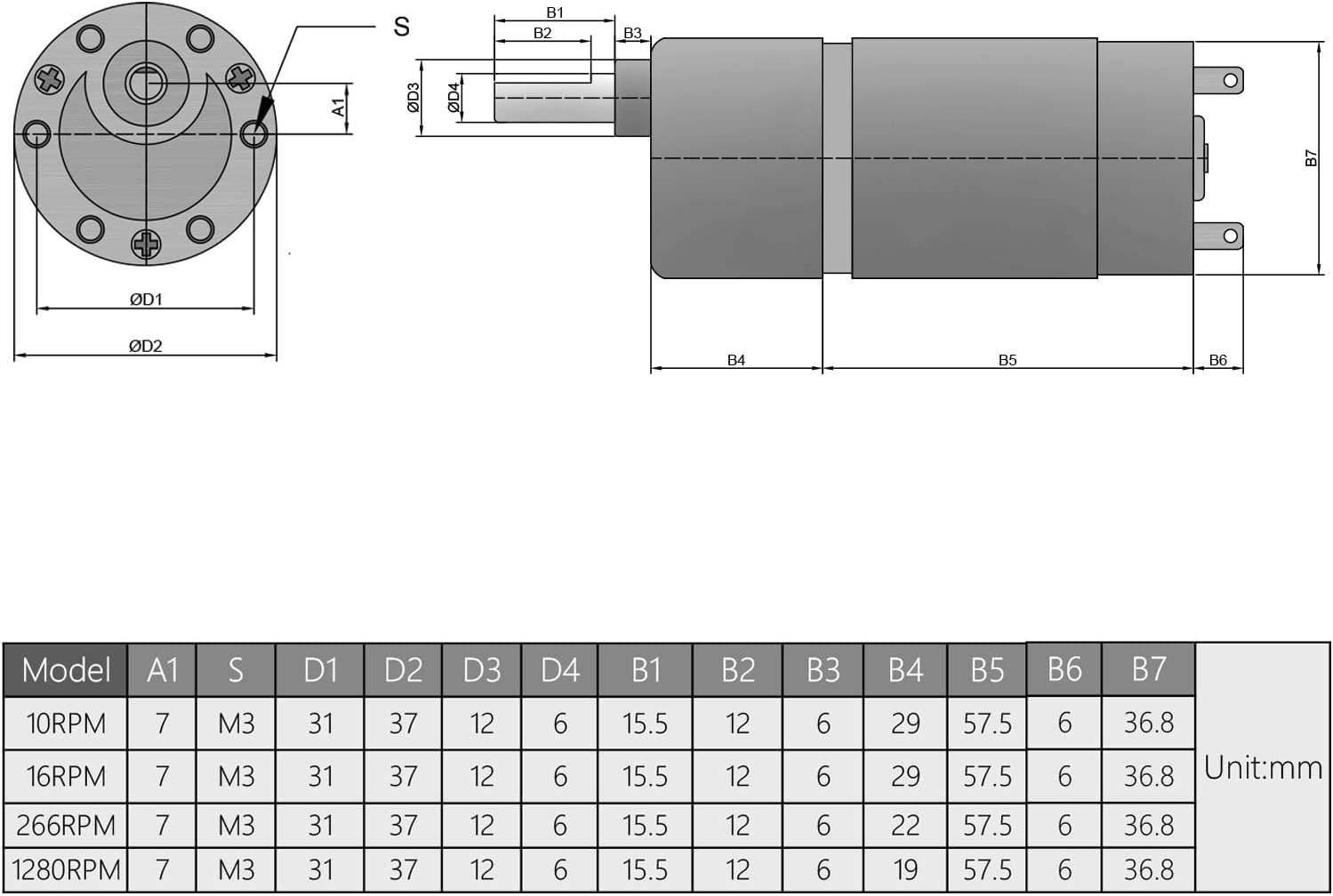 Fielect DC 24V 266 RPM Gear Motor High Torque Electric Motor Micro Speed Reduction Geared Motor Eccentric Output Shaft for Car Robot Model DIY Engine