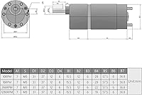 Vista 3 de Fielect Motor de engranajes DC 12V 16 RPM Motor eléctrico de alto par motor eléctrico de reducción de velocidad Motor con engranaje excéntrico Eje