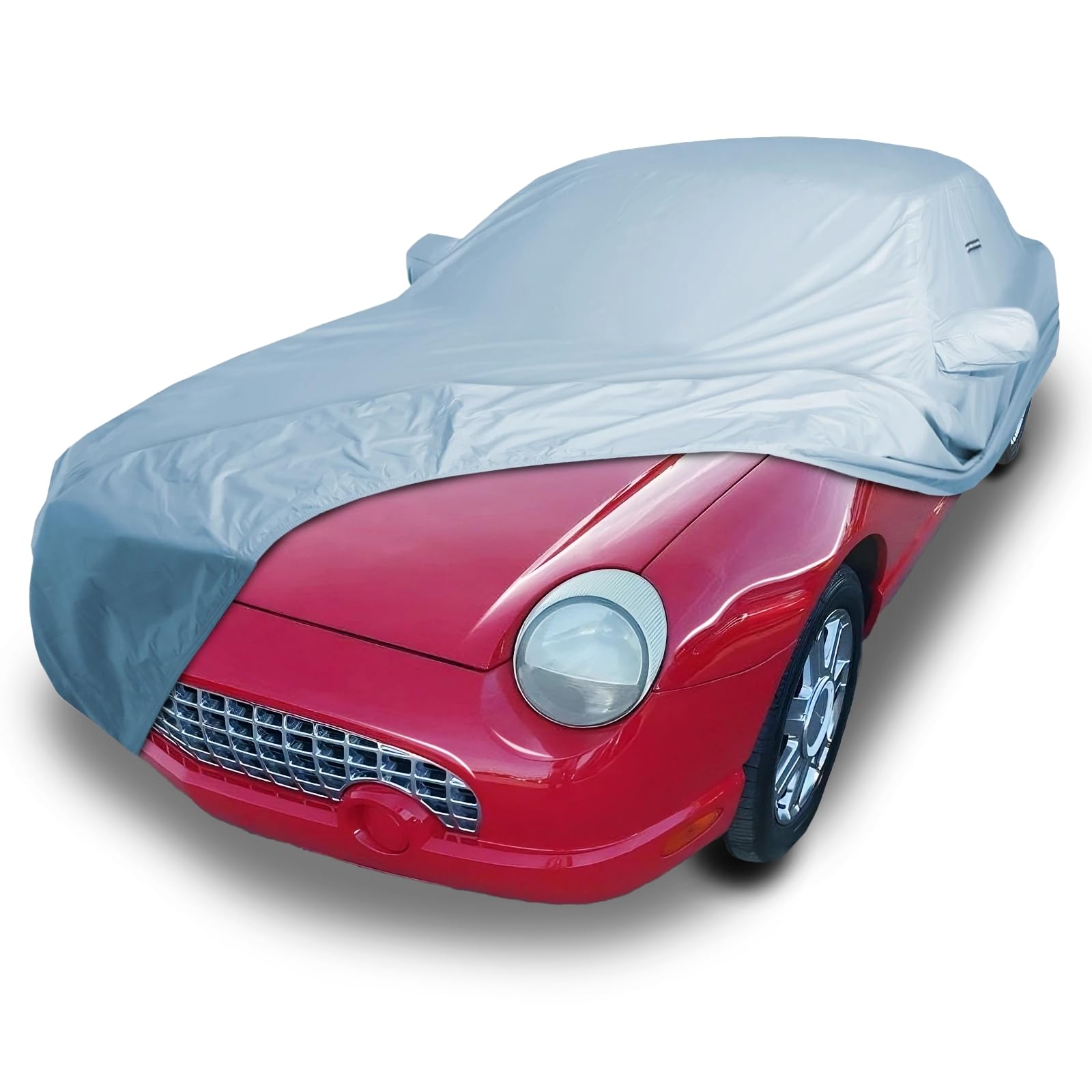 iCarCover Custom Car Cover for 2002-2005 Ford Thunderbird, Waterproof All Weather Rain Snow UV Sun Hail Protector for Automobiles, Automotive Accessories Full Exterior Indoor Outdoor Car Cover Sky Gray 48. Ford Thunderbird 2002-2005