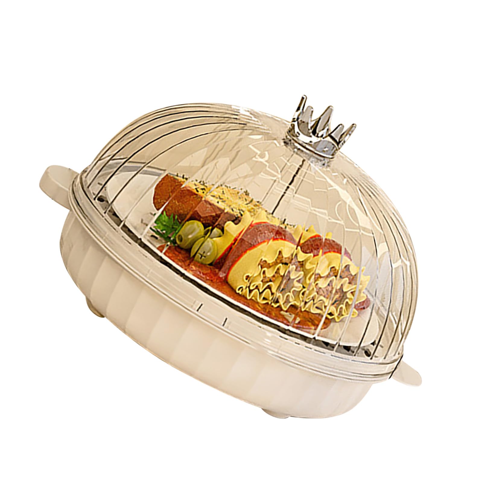 Ejoyous Scatola per la Conservazione degli Alimenti Contenitore per Alimenti in Plastica a Prova di Polvere con Coperchio Sigillato e Spazio per gli Avanzi per Uso Interno su Tavolo Estivo per (Uno