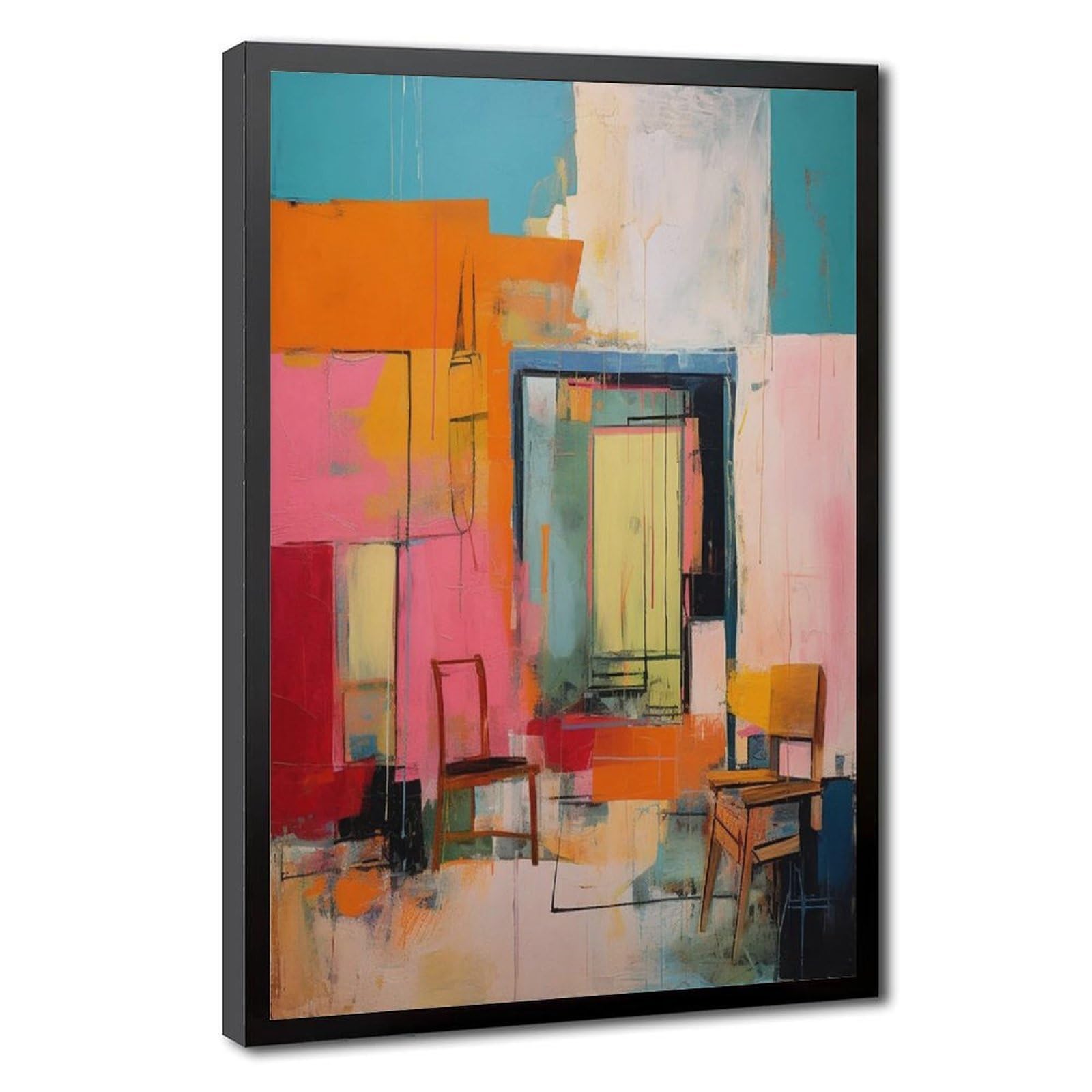 Bareronor Colorful Abstract Canvas Poster Bedroom Decor Landscape Office Room Decor Gift 24" L X 36" W