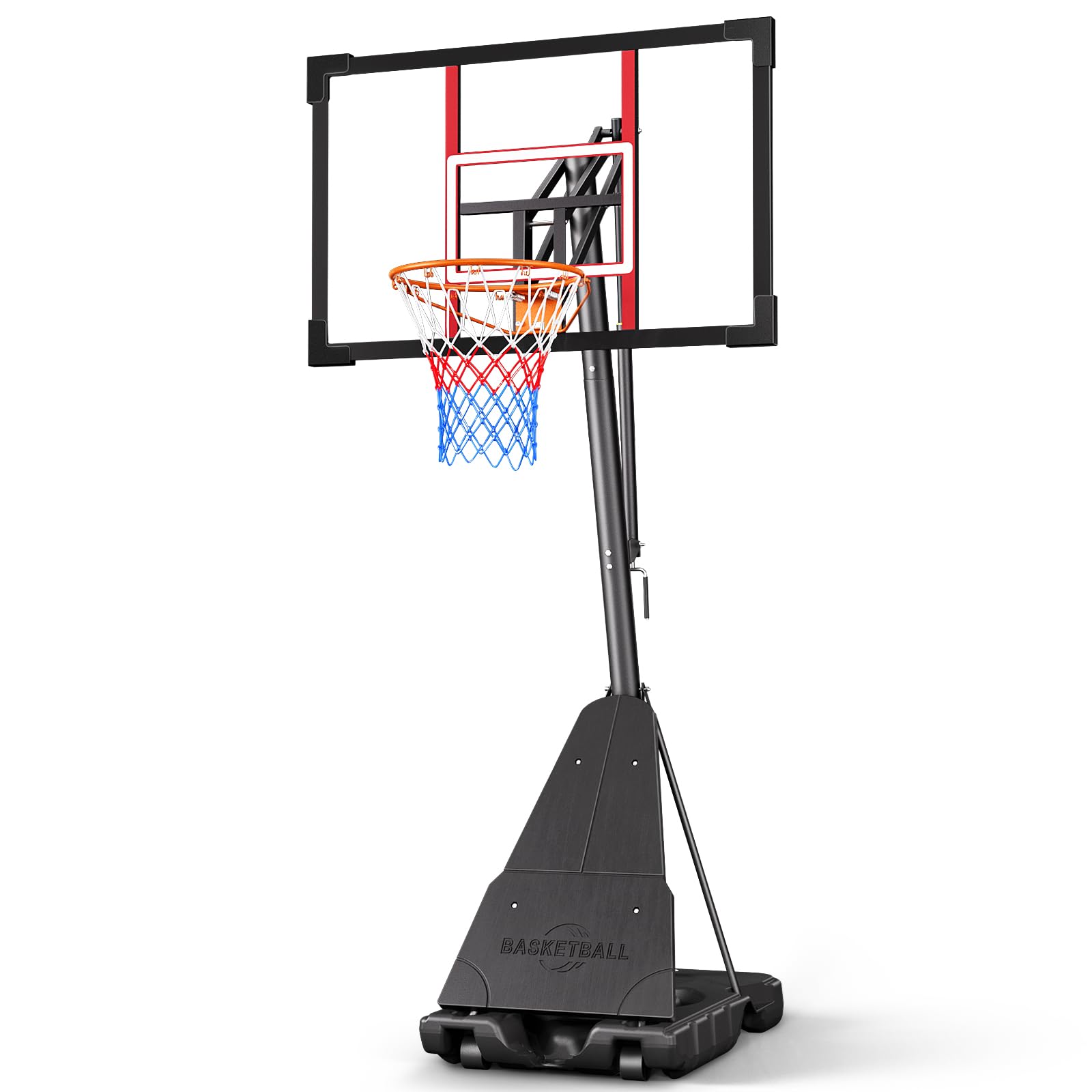 Asbest Adjustable Basketball Hoop Outdoor 10FT with 44/48 Inch Backboard, Portable Basketball Hoops &amp; Goals Outdoor with Stepless Crank, for Youth Adults Kids