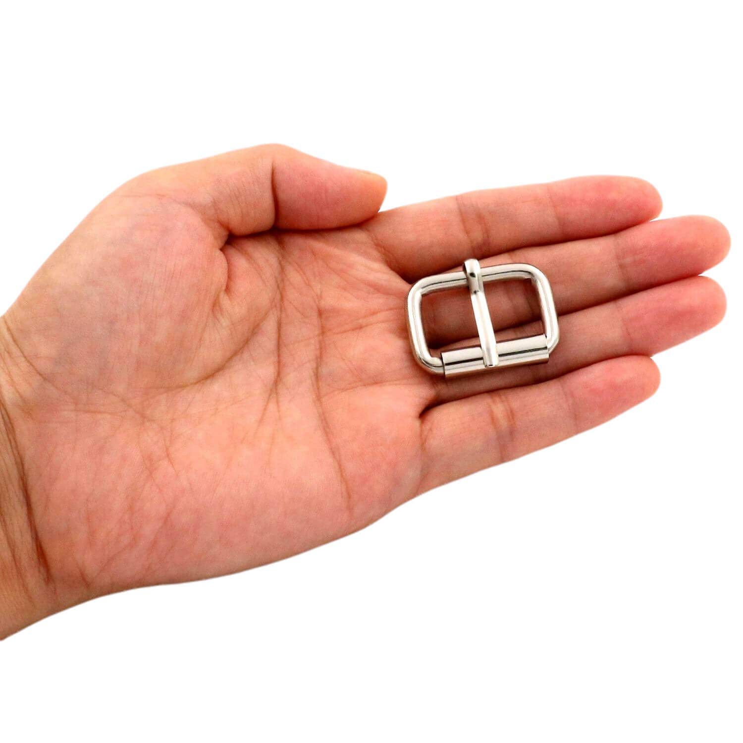 BIKICOCO Roller Buckle, 1'' x 5/8'' Heel Rolling Bar Buckles for Bags Leather Webbing Straps Silver - Pack of 20 - Image 3