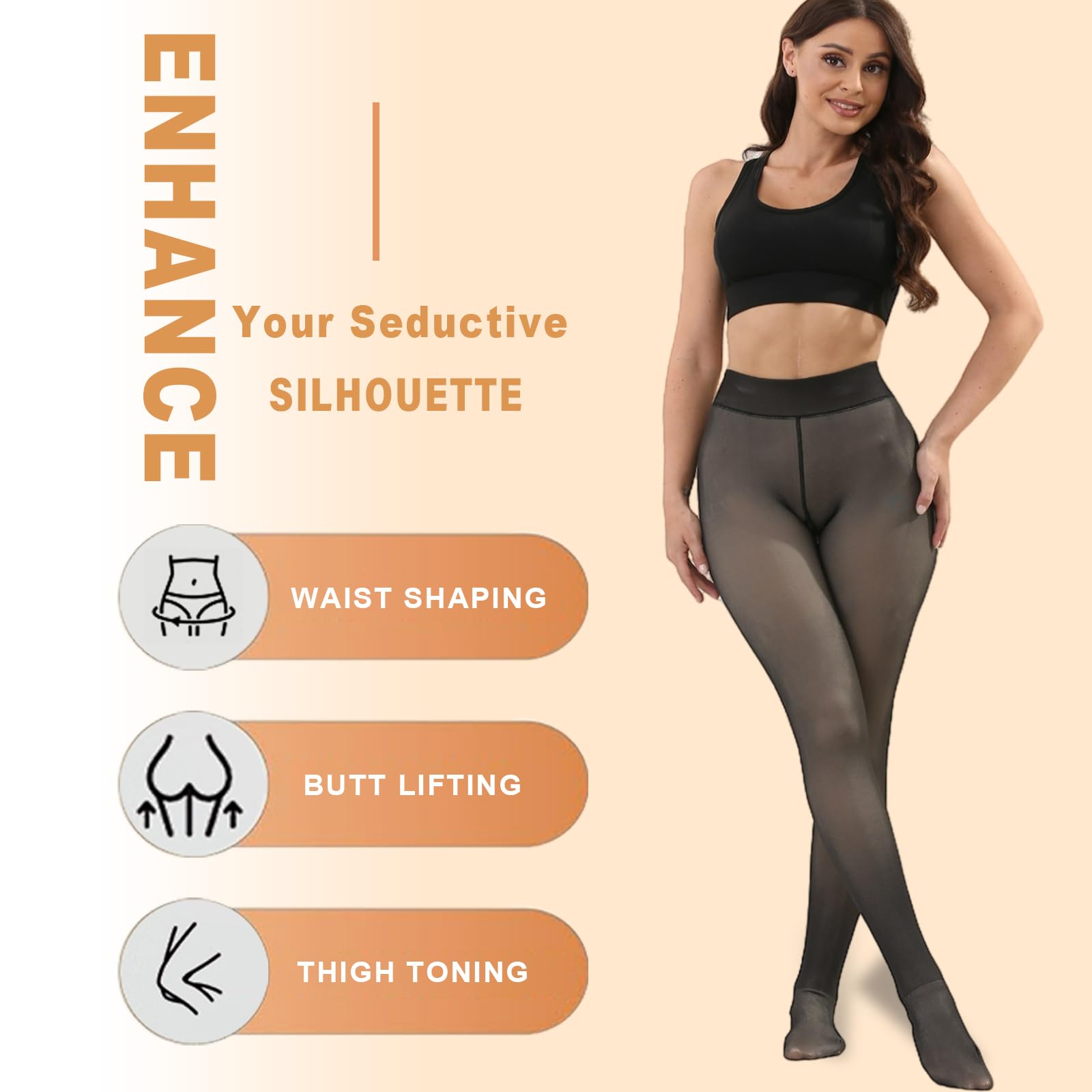 Merlvida Rajstopy Damskie Zimowe High Waist Termiczne Rajstopy Ocieplane Legginsy Ciepłe Zimowe Rajstopy Z Futerkiem Fałszywe Przezroczyste Termo-rajstopy Pantyhose 1-3 Pary