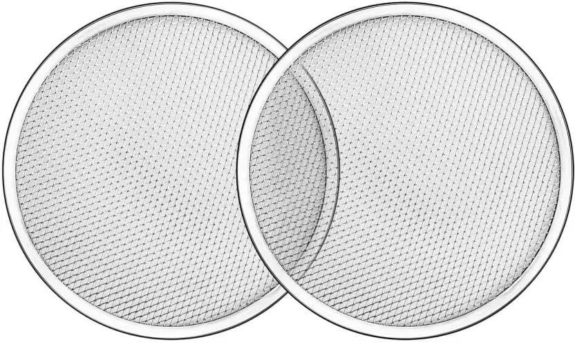 Aluminum Pizza Screen/Mesh Tray (8 inch) for Home Kitchen Restaurant Supplies, Sliver (Pack of 2)-image-36